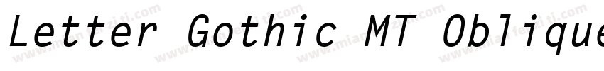 Letter Gothic MT Oblique字体转换